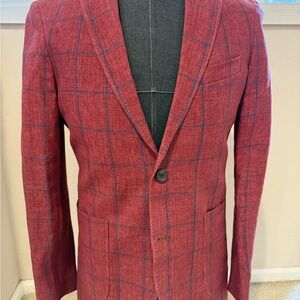 Strong Suit Red Windowpane Blazer